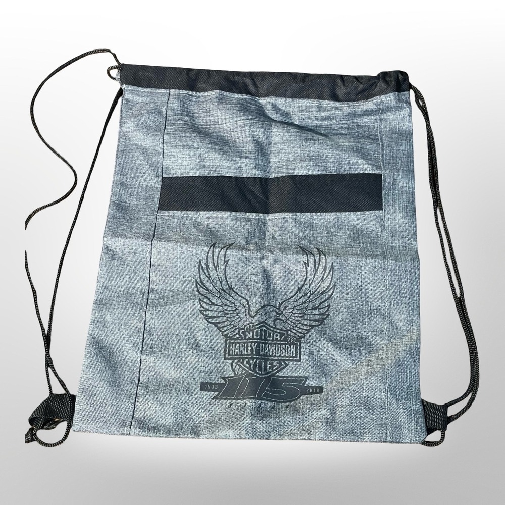 Harley-Davidson 115th Anniversary Drawstring Backpack Gym Bag